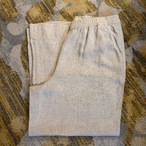 Loft 100% Linen Pants - Wide-Leg - Size Petite L